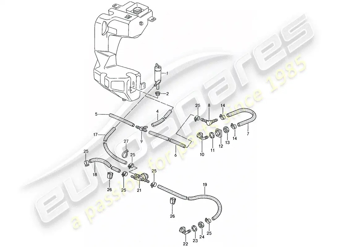porsche 1990 (944) diagrama de piezas del sistema arandela