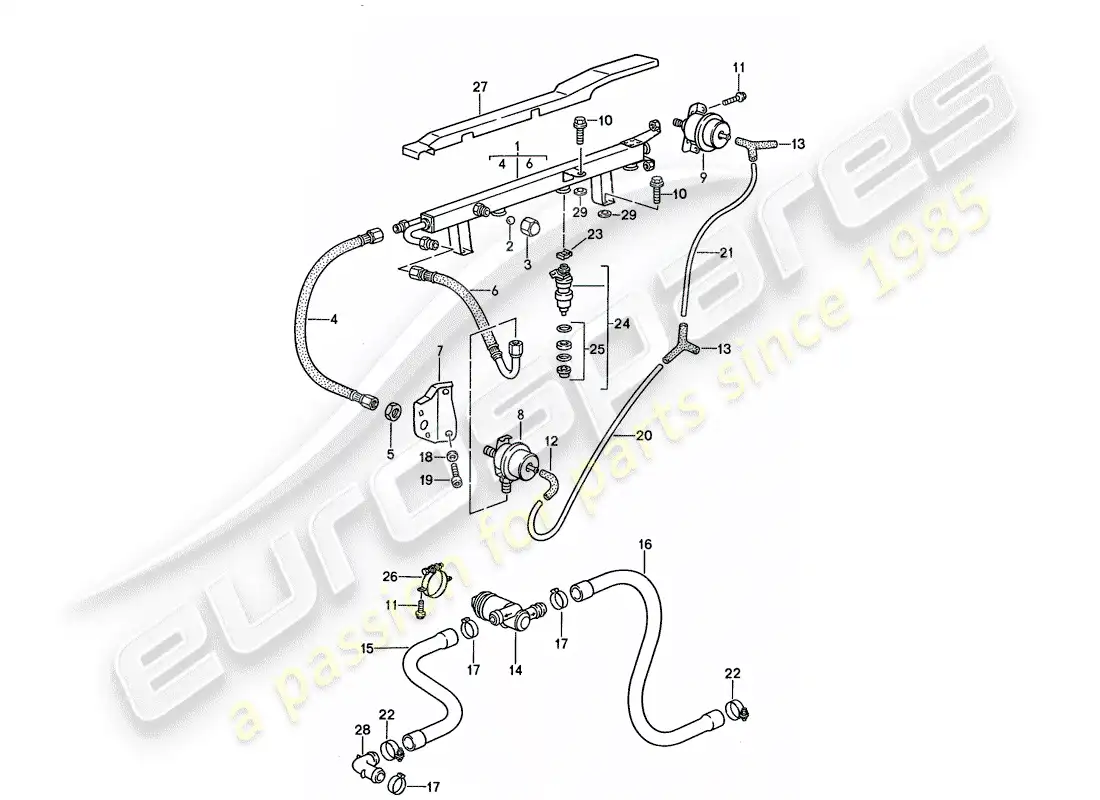 porsche 1990 (944) l-jetronic - 2 diagrama de piezas
