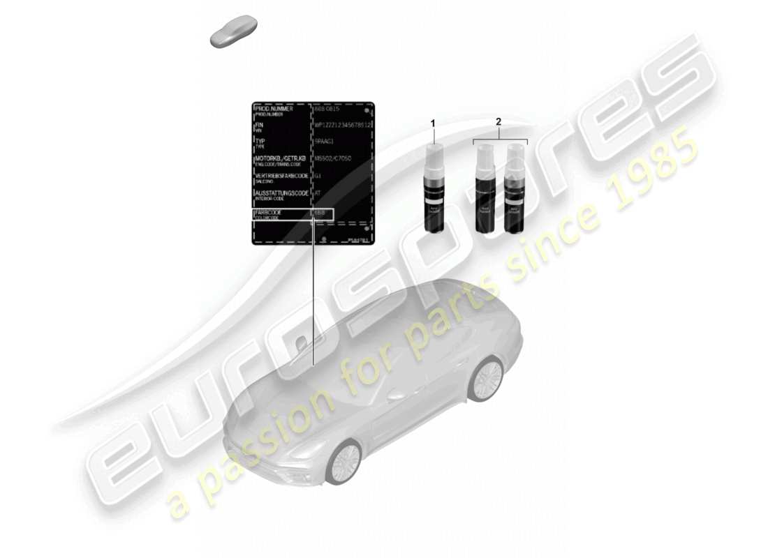 porsche 2022 (panamera 971-2) diagrama de piezas de pintura del aplicador de retoque de pintura