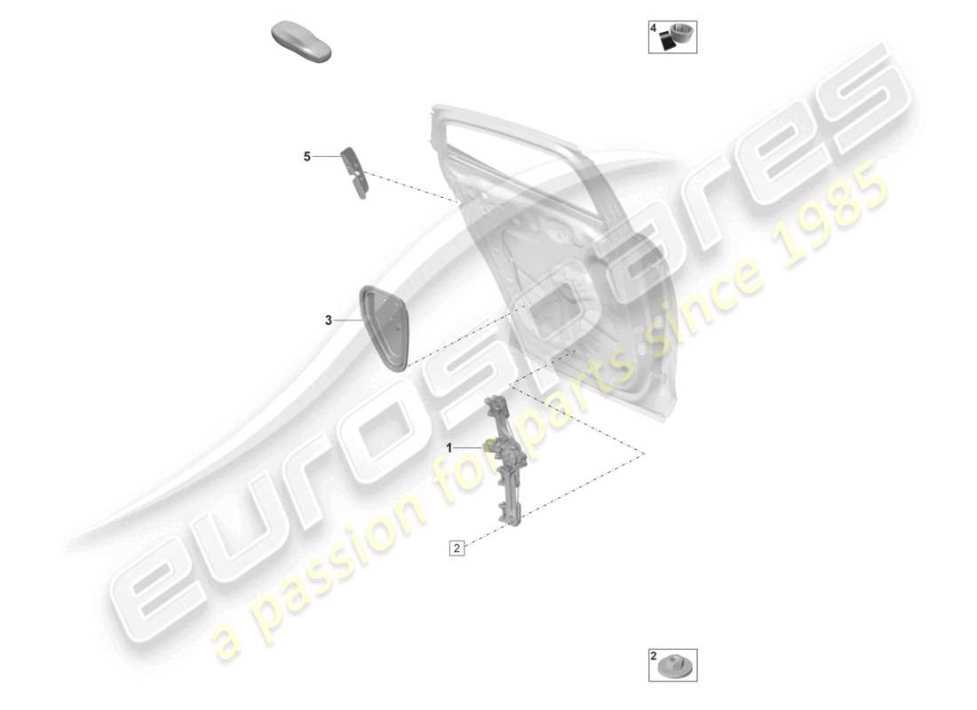 porsche 2022 (panamera 971-2) diagrama de piezas del regulador de ventana de la puerta trasera