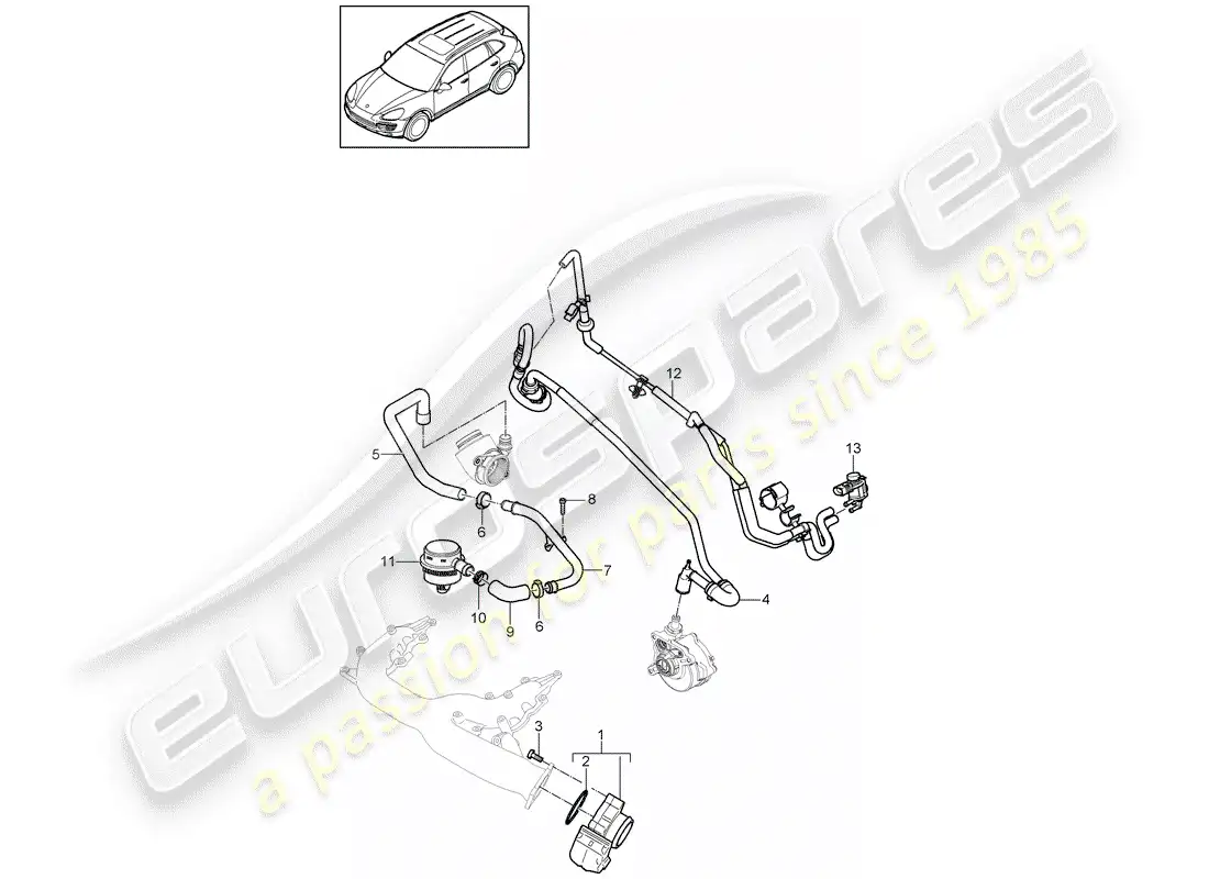 porsche 2013 (cayenne e2 92a) cuerpo del acelerador diagrama de piezas