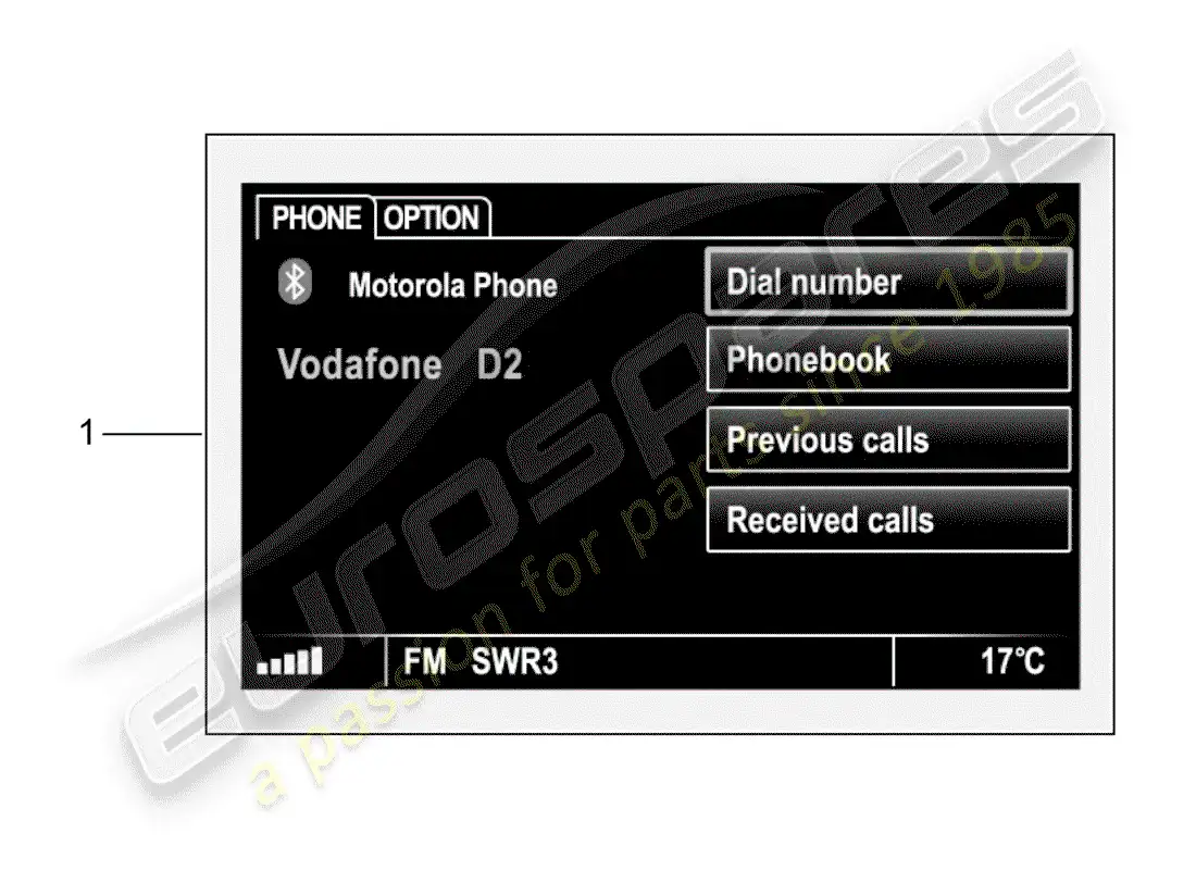 porsche 2012 (tequipment 98x/99x) kit retrofit para manos libres diagrama de piezas