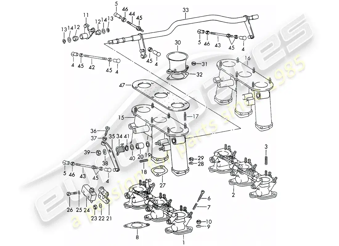 porsche 1969 (911/912) sistema de inyección - cuerpo del acelerador - d - mj 1969>> diagrama de piezas