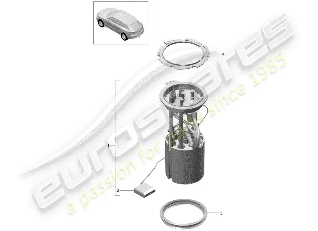 porsche 2017 (macan) bomba de combustible diagrama de piezas