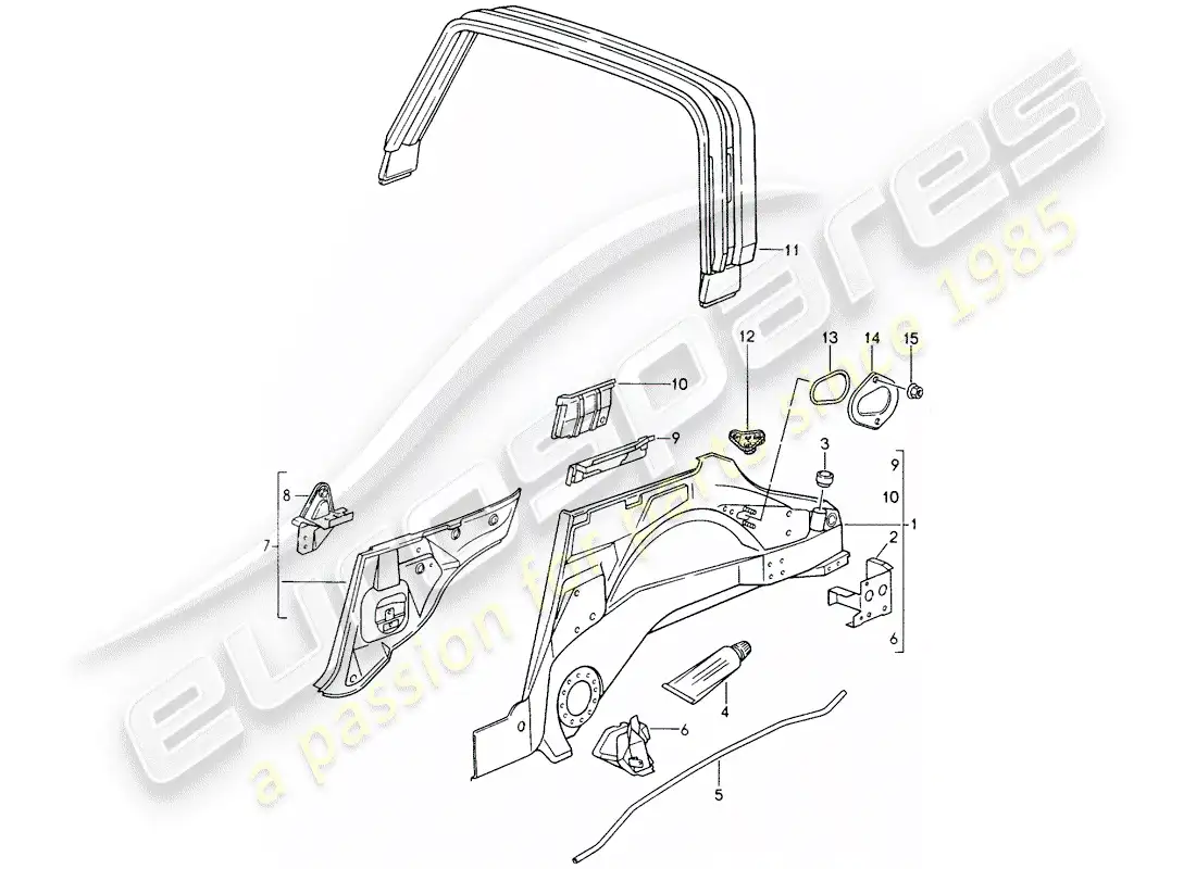 porsche 1990 (964) panel interior diagrama de piezas
