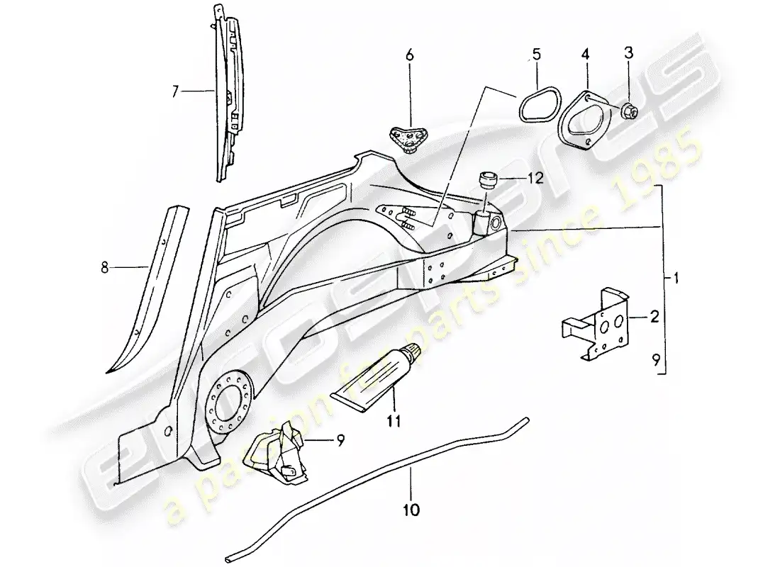 porsche 1990 (964) panel interior diagrama de piezas