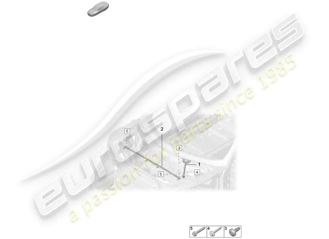 porsche 2019 (992-1) puntal de domo diagrama de piezas