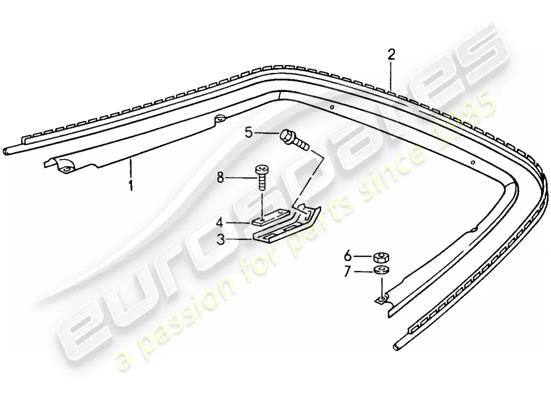 porsche 1994 (993) sujetadores - soporte - tira de sellado diagrama de piezas
