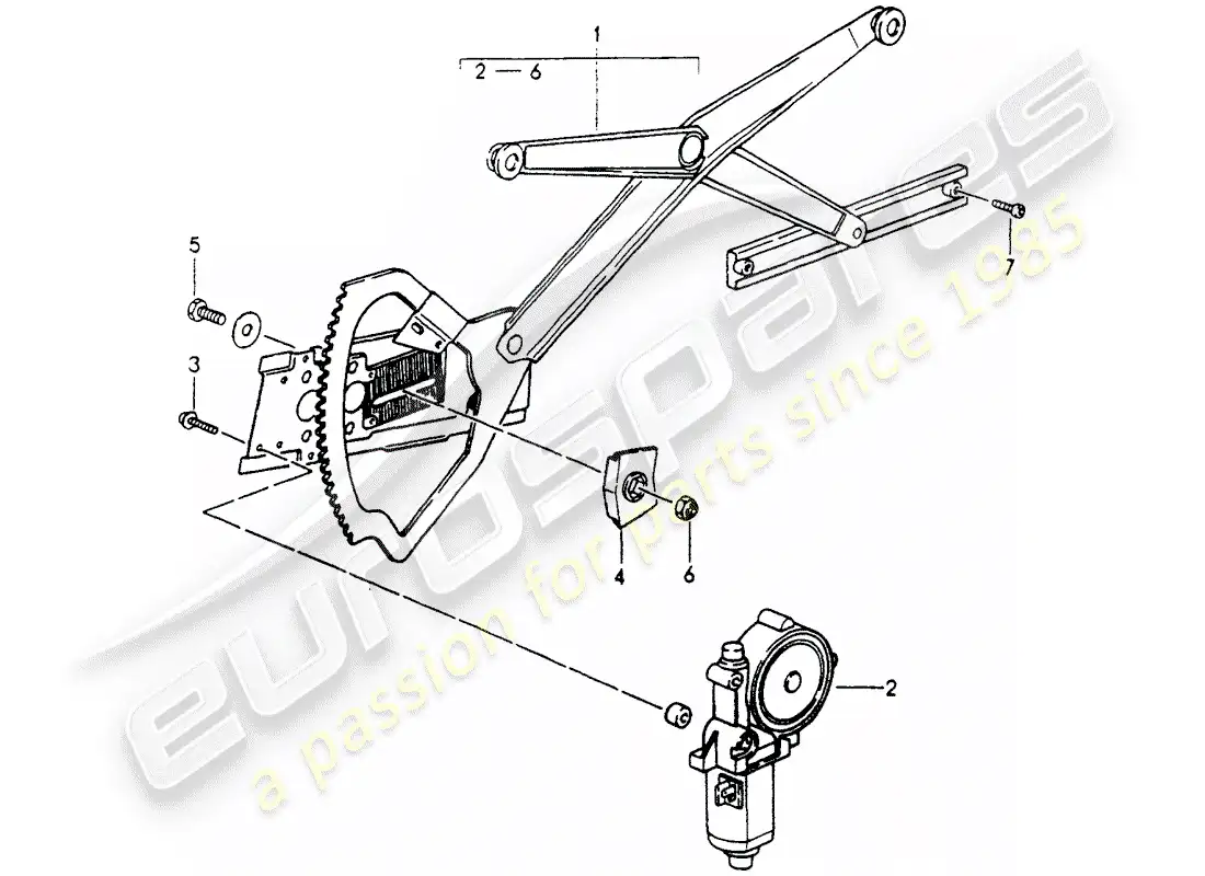 porsche 1991 (964) regulador de ventana - eléctrico diagrama de piezas