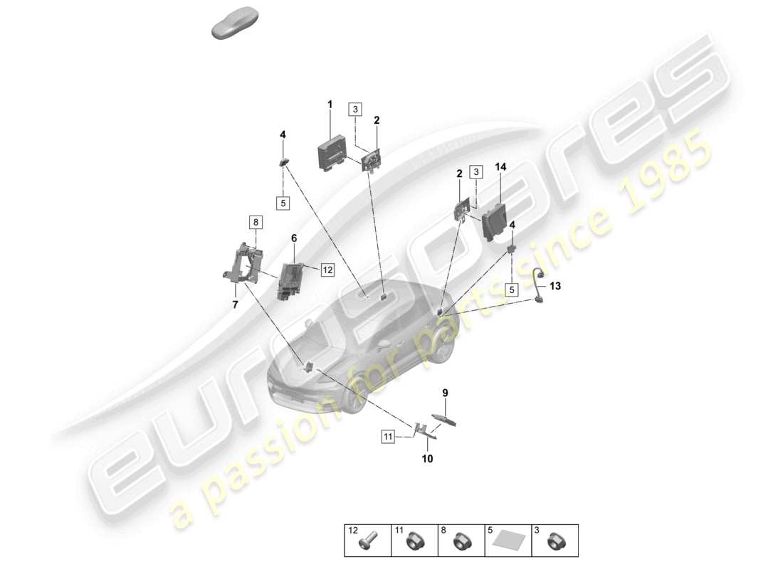porsche 2025 (macan-e) unidades de control toma de carga diagrama de piezas