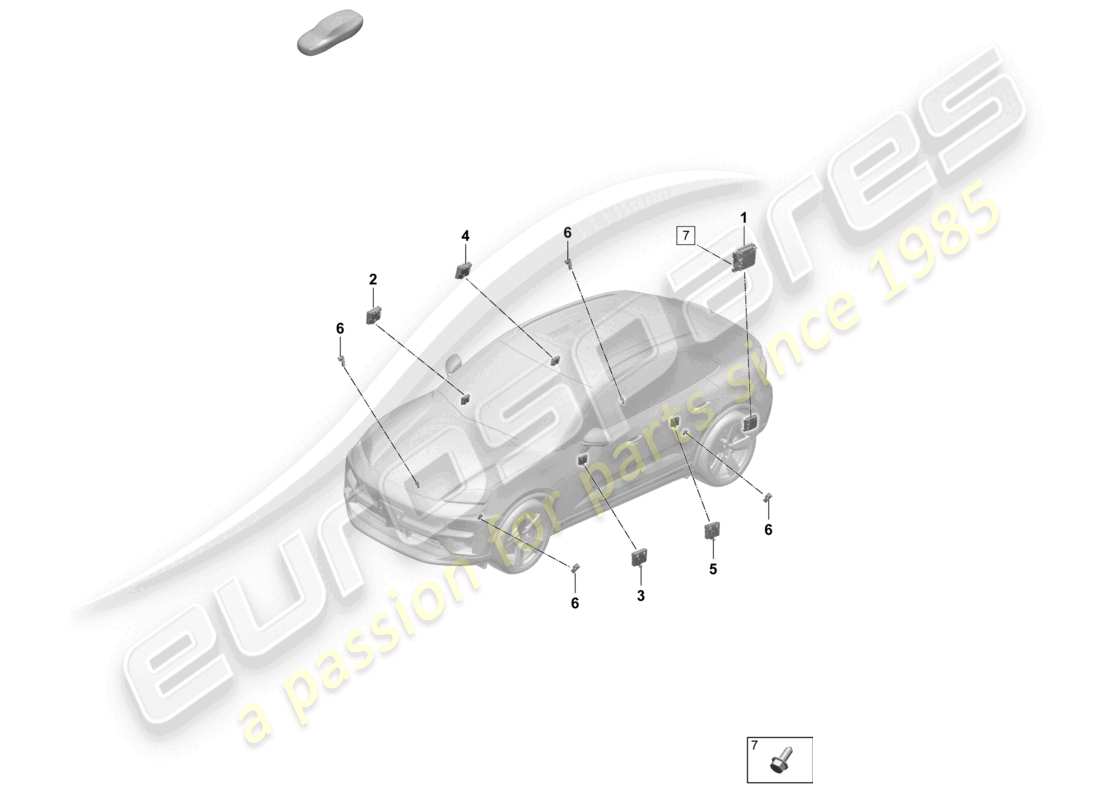 porsche 2025 (macan-e) unidad de control del chasis unidad de control de la puerta diagrama de piezas