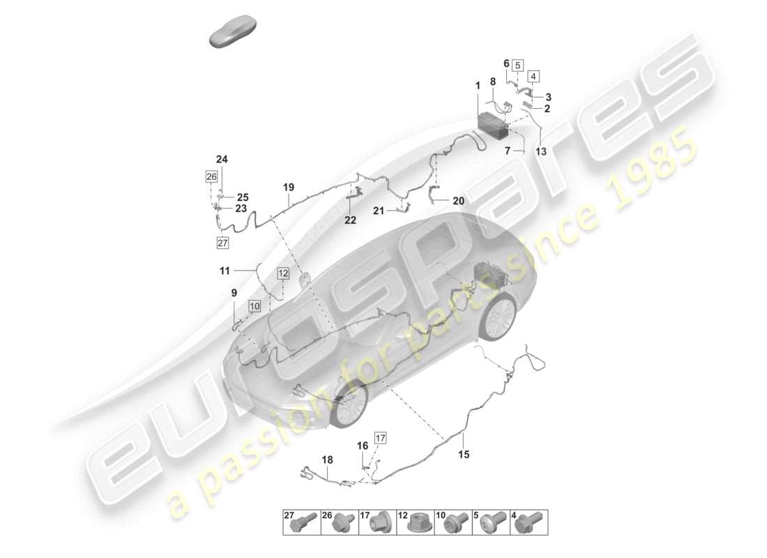 porsche 2022 (panamera 971-2) diagrama de piezas del distribuidor de potencial de batería