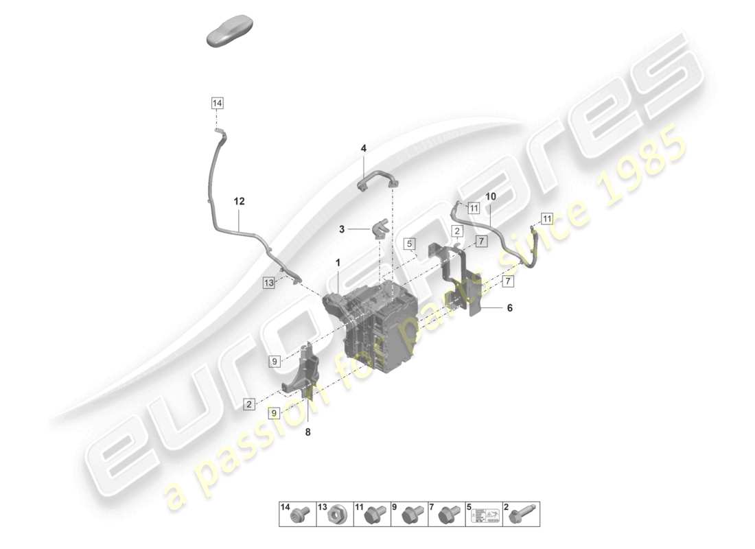porsche 2022 (panamera 971-2) electrónica de potencia y control - diagrama de piezas para accionamiento eléctrico