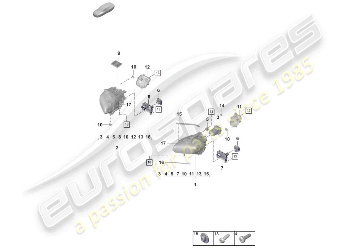 porsche 2021 (taycan 9j1-1) faro led con haz matricial atención: antes de realizar el pedido, compruebe el número de pieza del vehículo. ver información técnica 9415 (25/24) diagrama de piezas