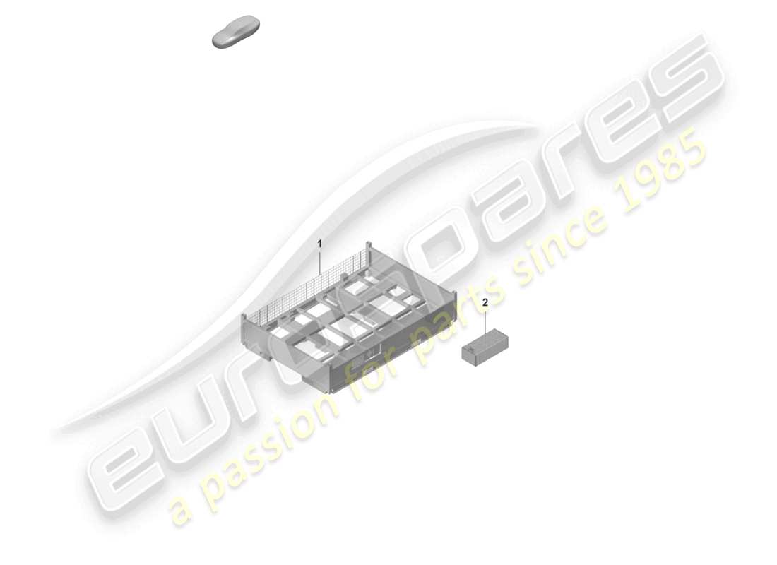 porsche 2021 (taycan 9j1-1) diagrama de piezas de la batería de alto voltaje del contenedor de transporte