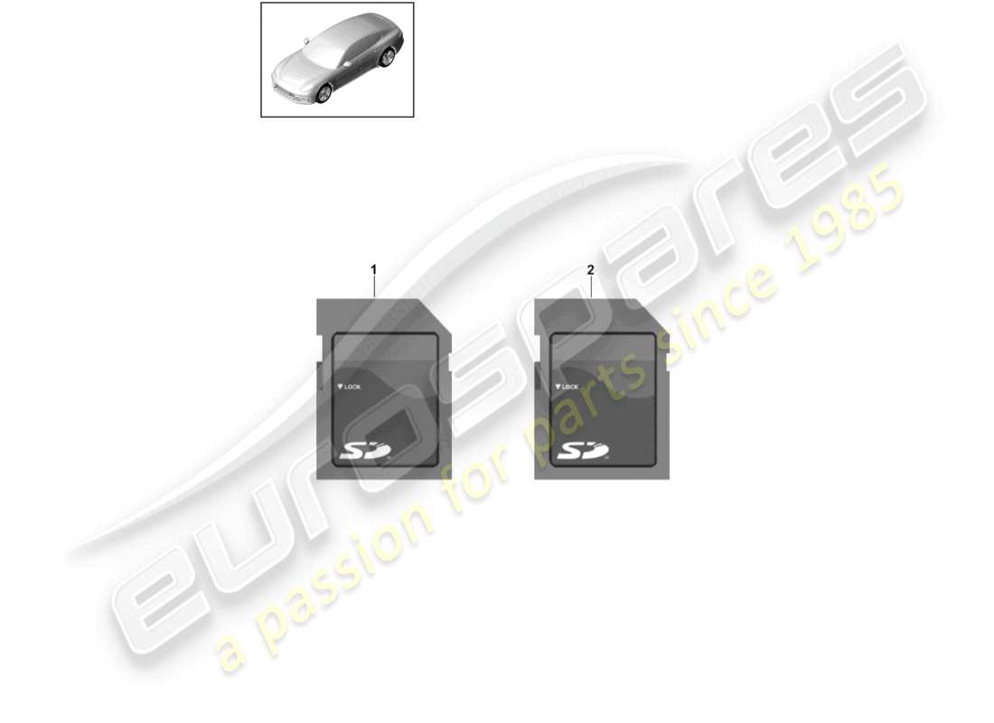 porsche 2024 (cayenne e3 9ya/9yb) tarjeta sd software sistema de navegación d >>- diagrama de piezas mj 2021