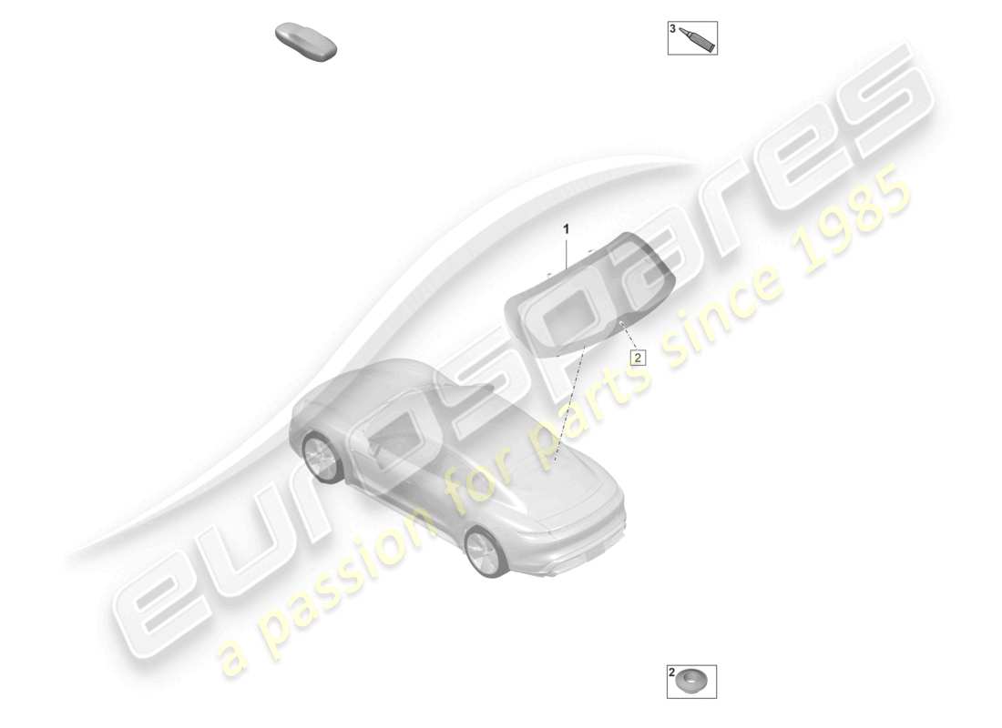 porsche 2021 (taycan 9j1-1) la ventana trasera diagrama de piezas