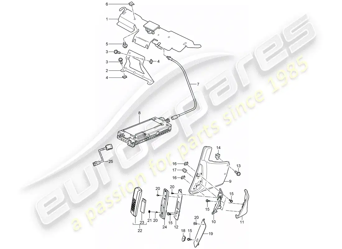 porsche 2012 (997-2 turbo / gt2 rs) teléfono diagrama de piezas