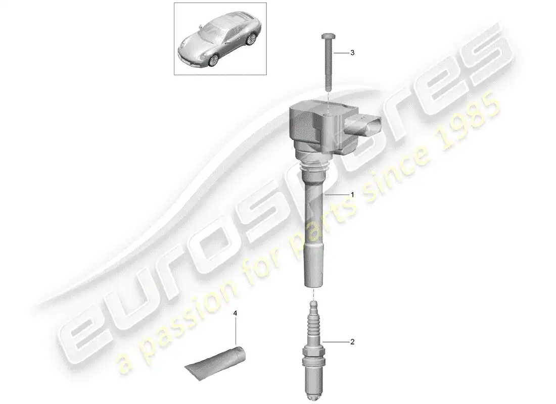 porsche 2019 (991-2) sistema de encendido diagrama de piezas