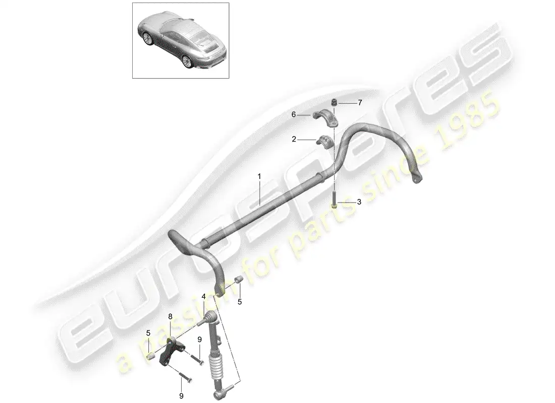 porsche 2017 (991-2) estabilizador diagrama de piezas