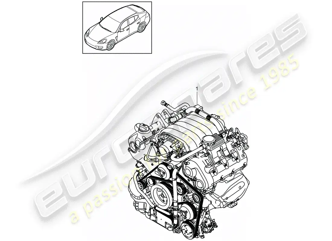 porsche 2013 (panamera 970) motor de repuesto diagrama de piezas