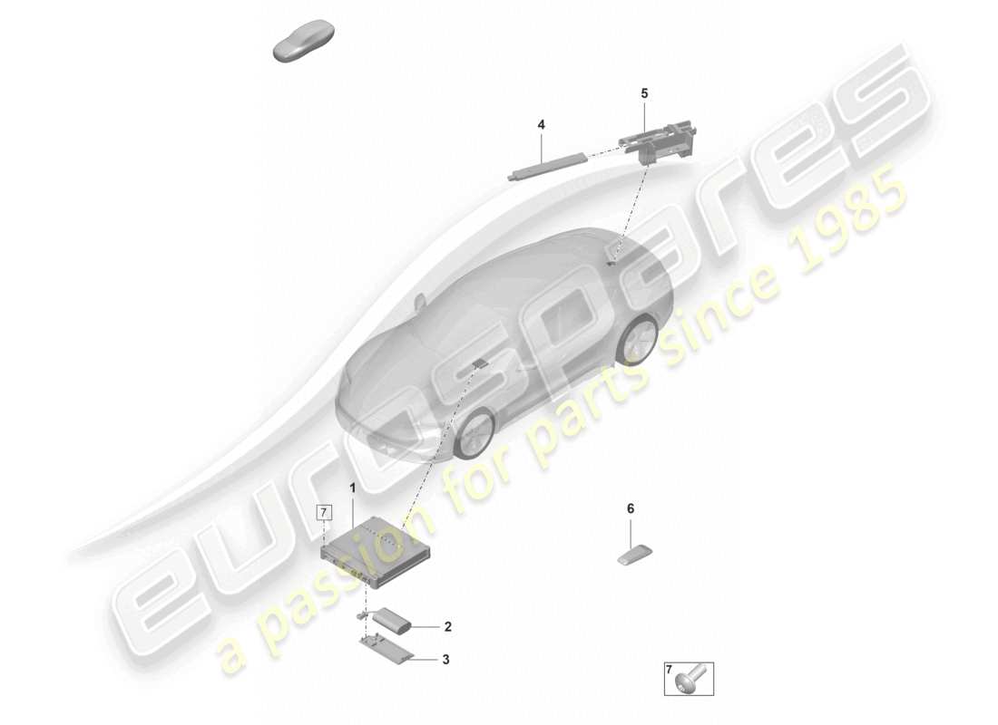 porsche 2021 (taycan 9j1-1) unidad de control para módulo de llamada de emergencia y unidad de comunicaciones d - mj 2023>> diagrama de piezas