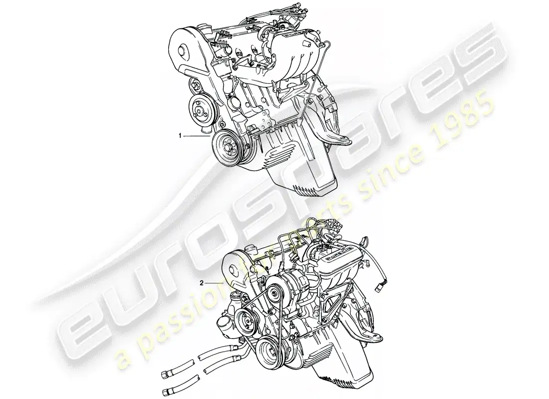 porsche 1976 (924) motor de repuesto diagrama de piezas