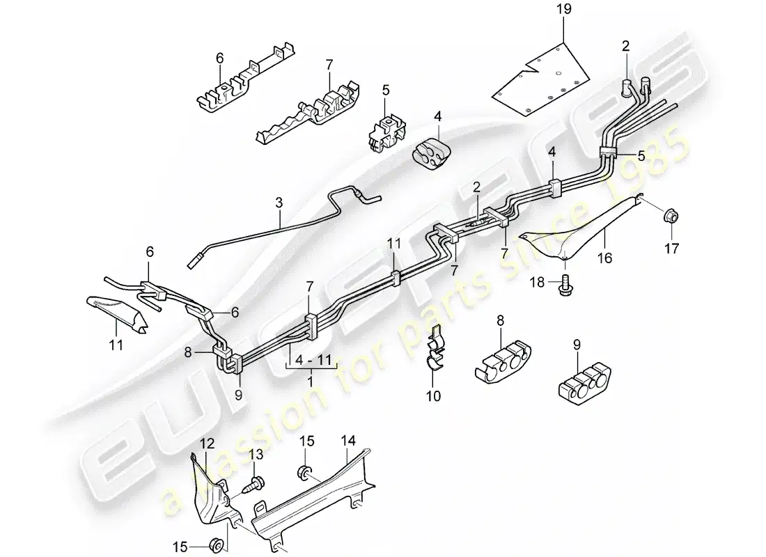 porsche 2008 (cayenne e1 9pa) fuel system diagrama de piezas