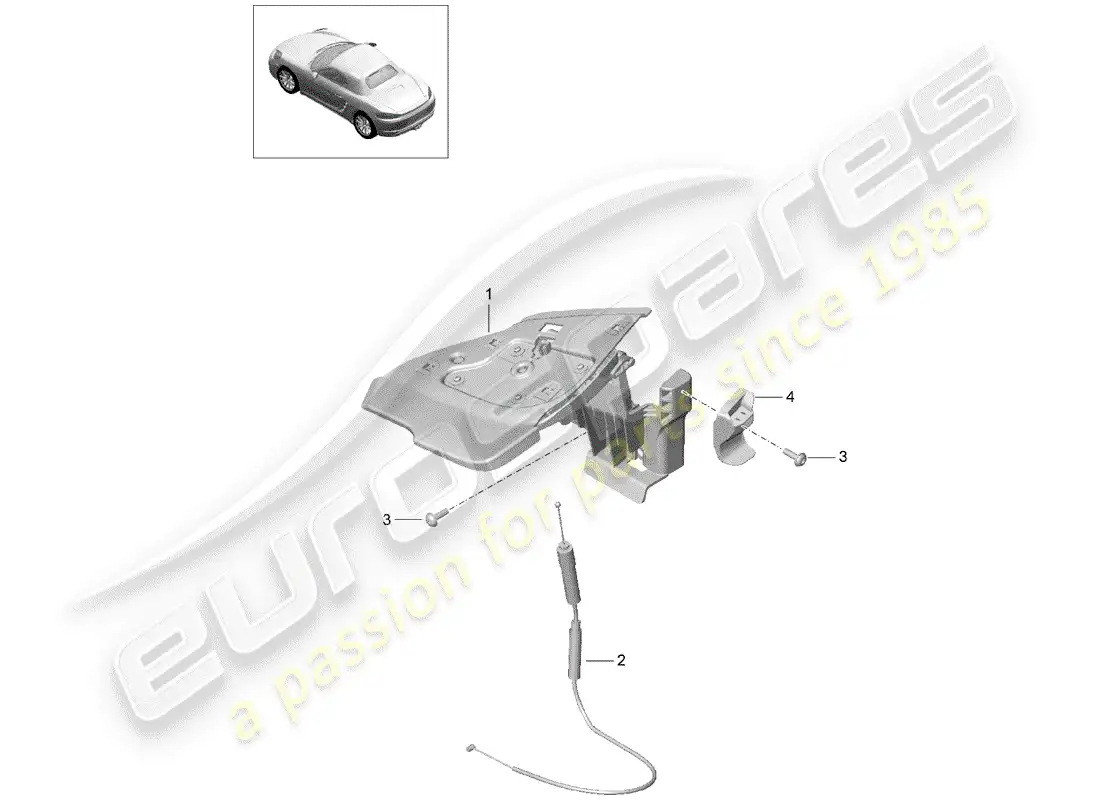 porsche 2017 (718 boxster) solapa diagrama de piezas