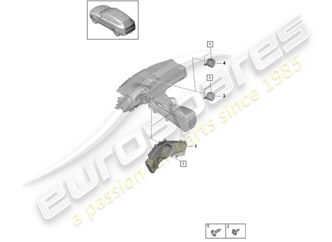 porsche 2024 (cayenne e3 9ya/9yb) cronómetro y brújula combinados d - 05.03.2018>>- 27.05.2018 diagrama de piezas