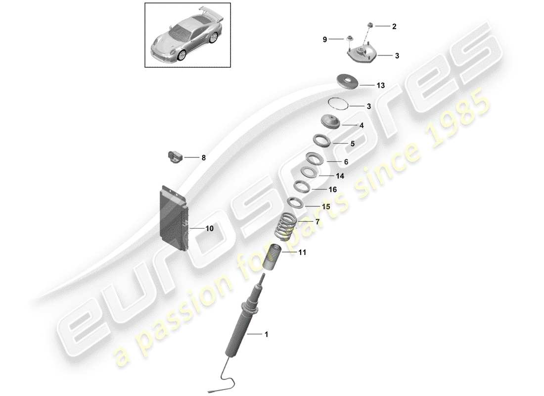 porsche 991 turbo (2018) diagrama de piezas del amortiguador de vibraciones
