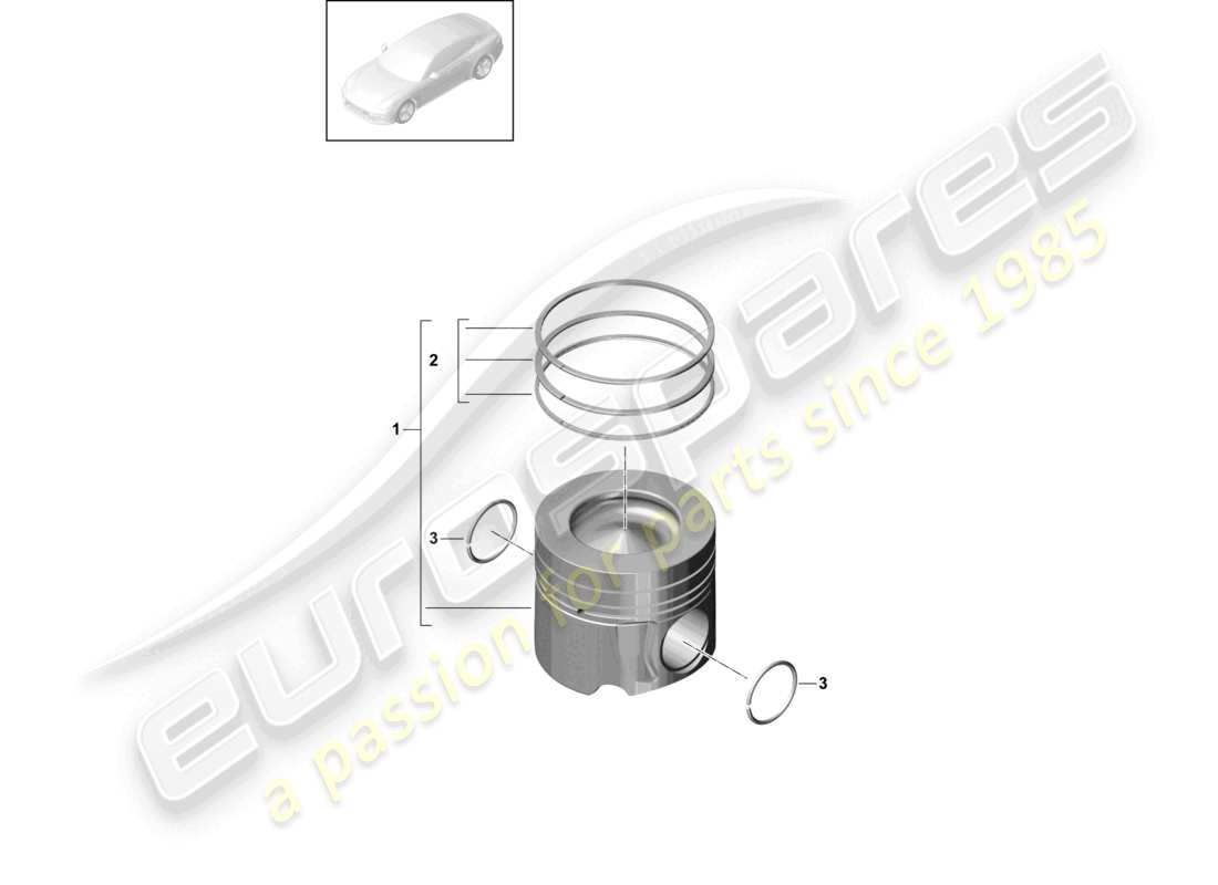 porsche 2021 (panamera 971-1) pistón diagrama de piezas
