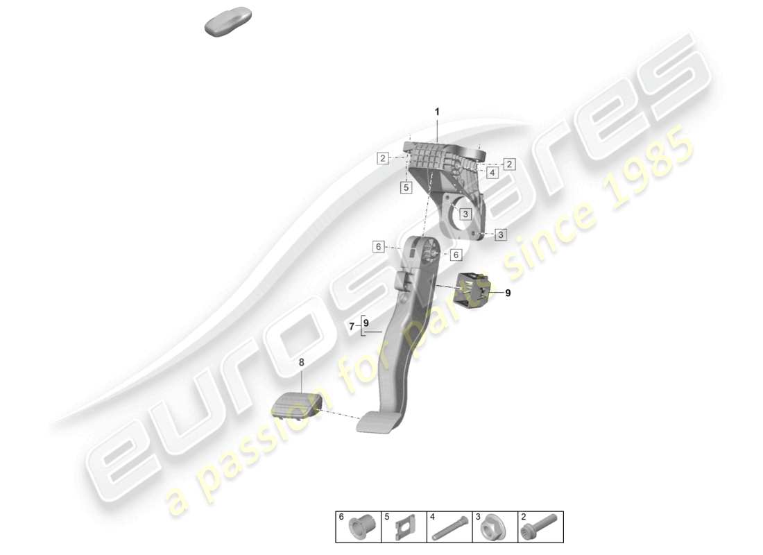 porsche 2022 (panamera 971-2) diagrama de piezas del pedal de freno