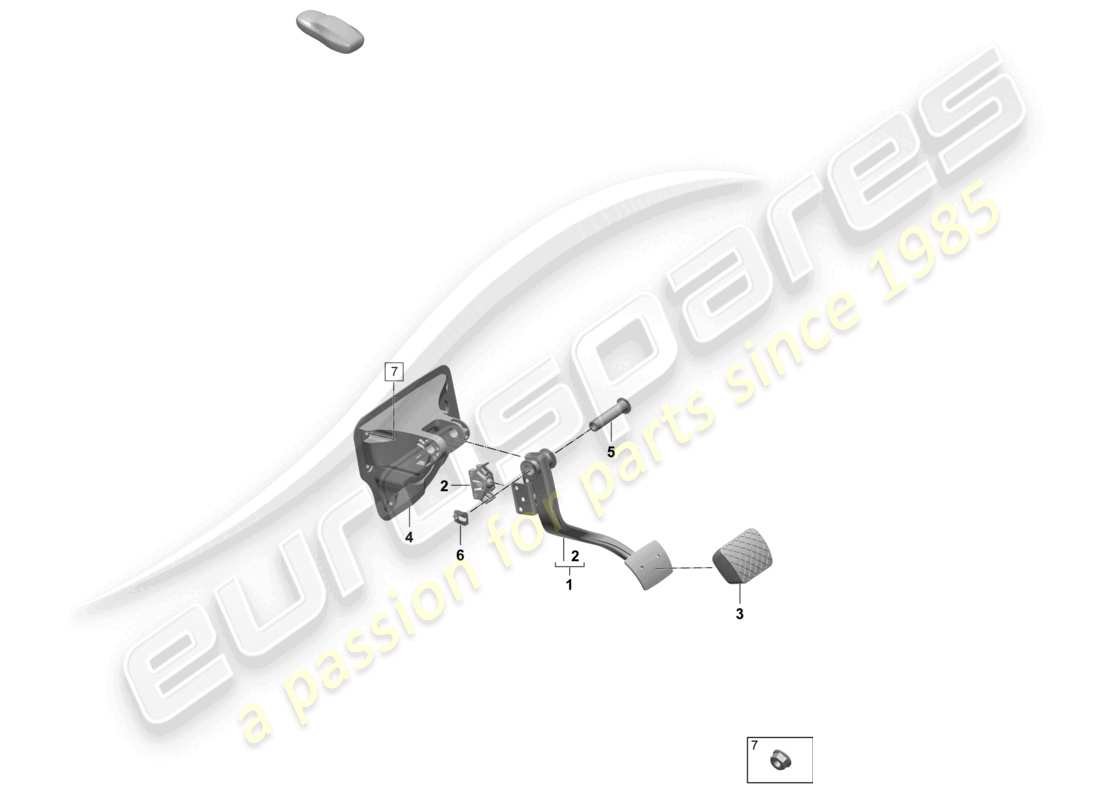porsche 2025 (macan-e) pedal de freno diagrama de piezas