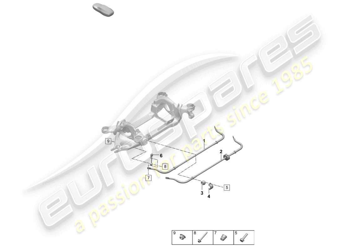 porsche 2025 (taycan 9j1-2) barra antivuelco diagrama de piezas
