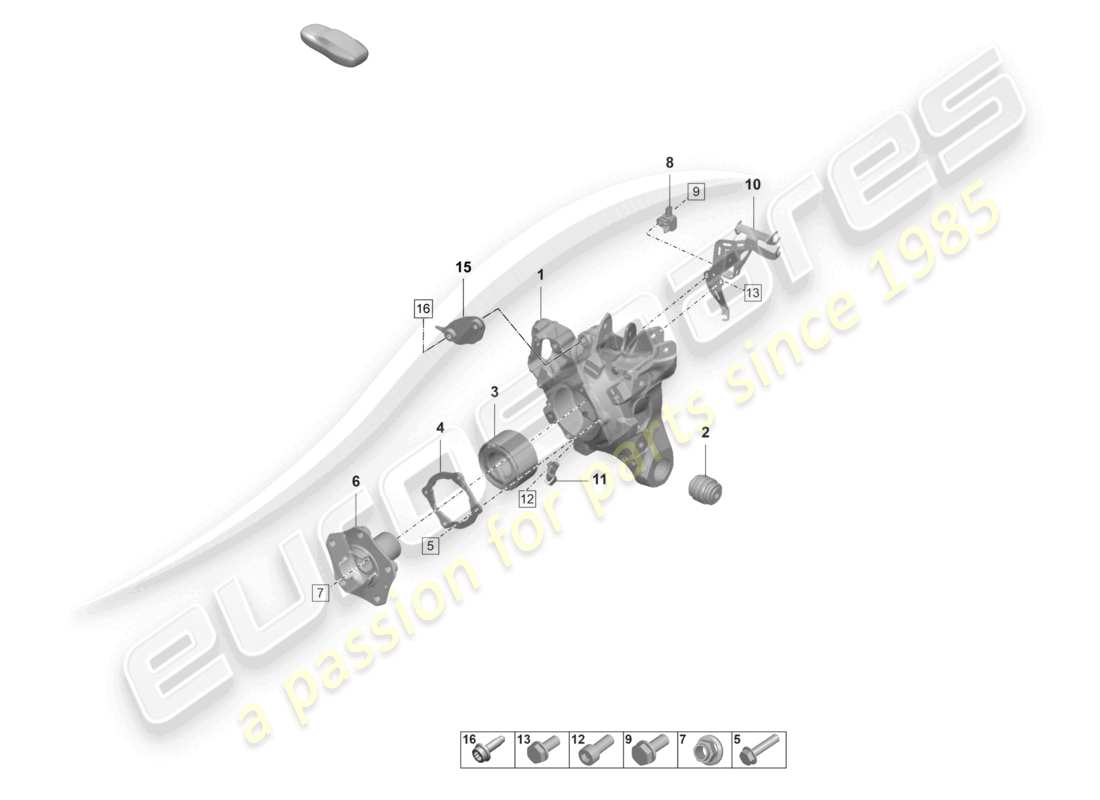 porsche 2025 (taycan 9j1-2) portador de ruedas diagrama de piezas
