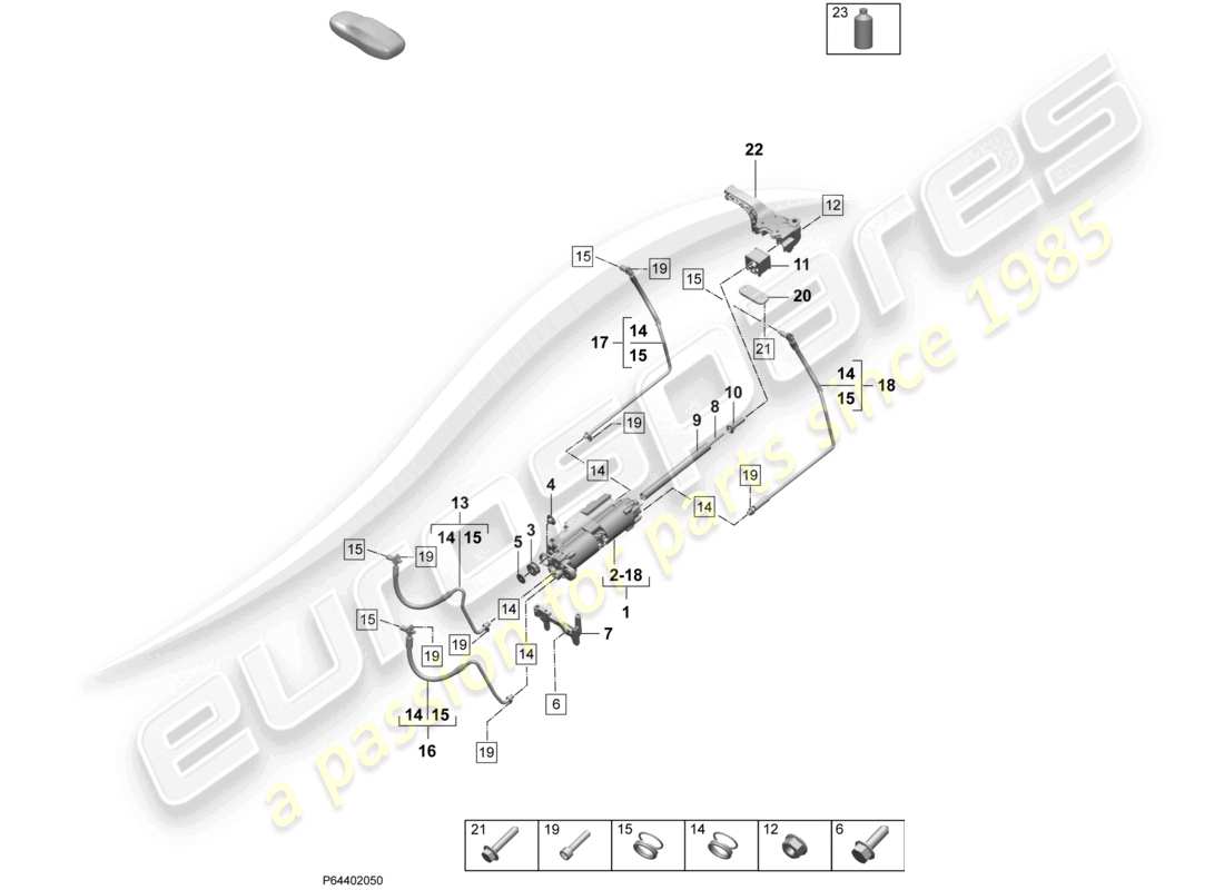 porsche 2025 (taycan 9j1-2) control de amortiguación eléctrica activa diagrama de piezas