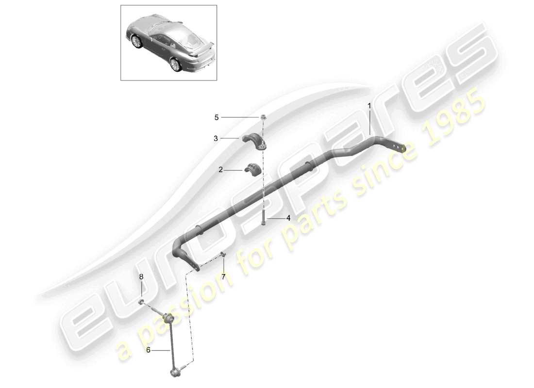 porsche 2021 (991-2 r/gt3/rs) barra estabilizadora d >>- diagrama de piezas mj 2017