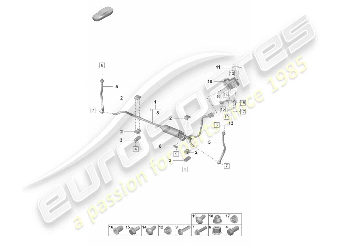 porsche 2022 (panamera 971-2) barra estabilizadora para vehículos con estabilizador electrónico de balanceo diagrama de piezas