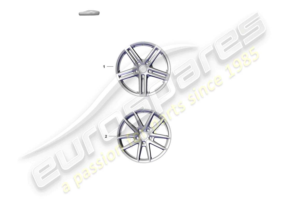 porsche 2026 (panamera 976) diagrama de piezas de la rueda de aleación 19