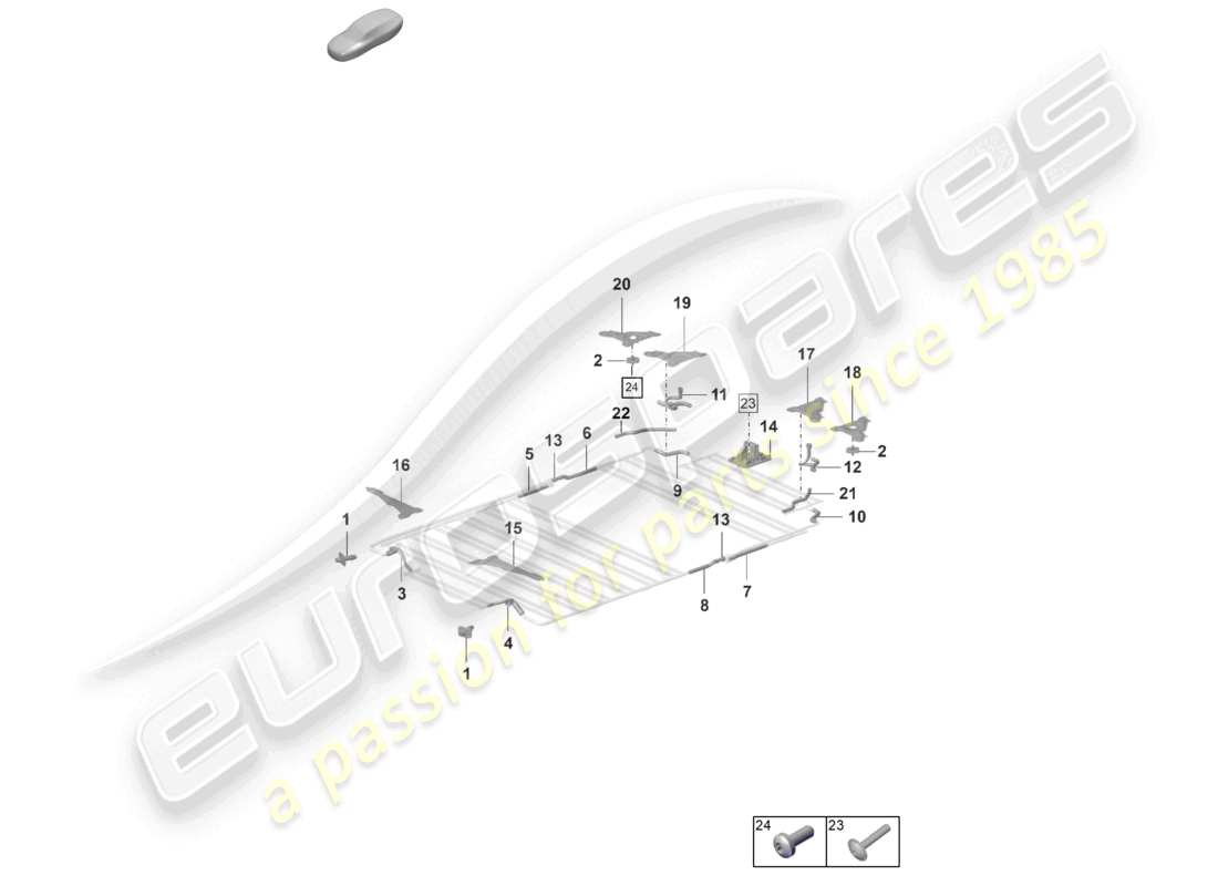 porsche 2021 (taycan 9j1-1) diagrama de piezas del sistema de enfriamiento del refrigerante de la batería de repuesto