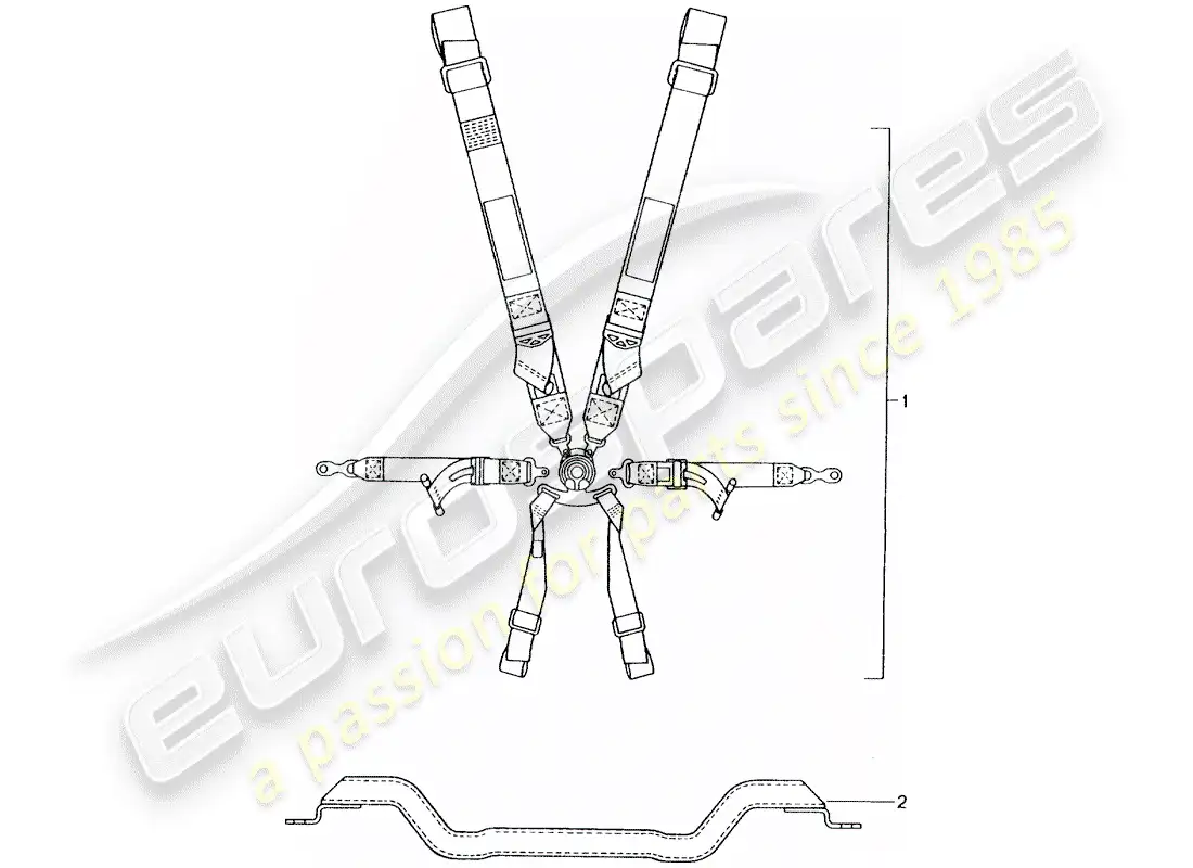 porsche 2010 (tequipment) cinturón de seguridad de seis puntos diagrama de piezas