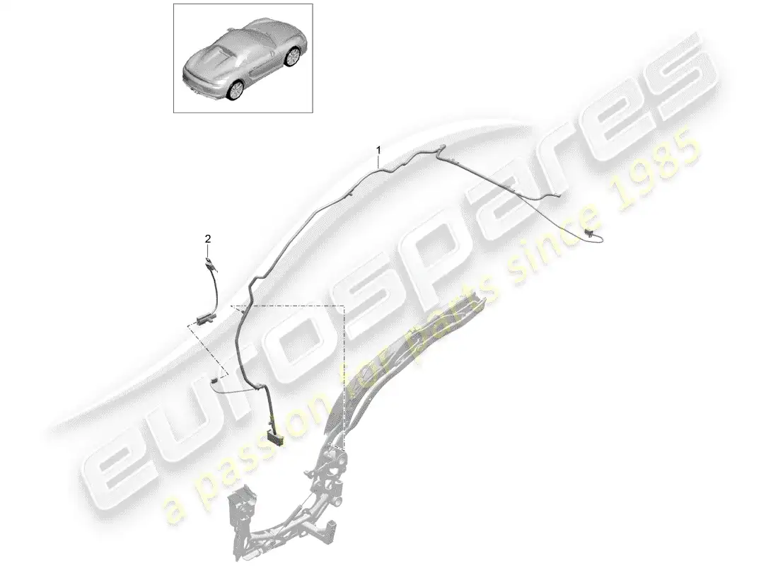 porsche 2016 (981 boxster spyder) top convertible diagrama de piezas