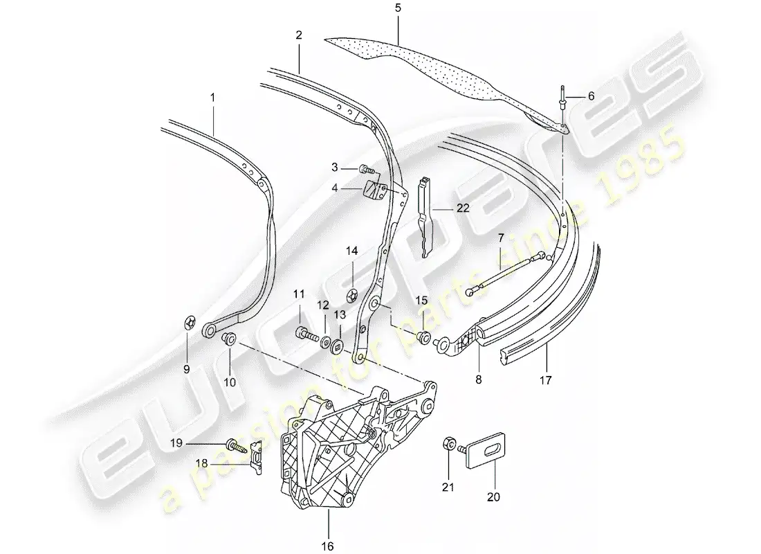 porsche 2005 (996) marco superior - piezas individuales diagrama de piezas
