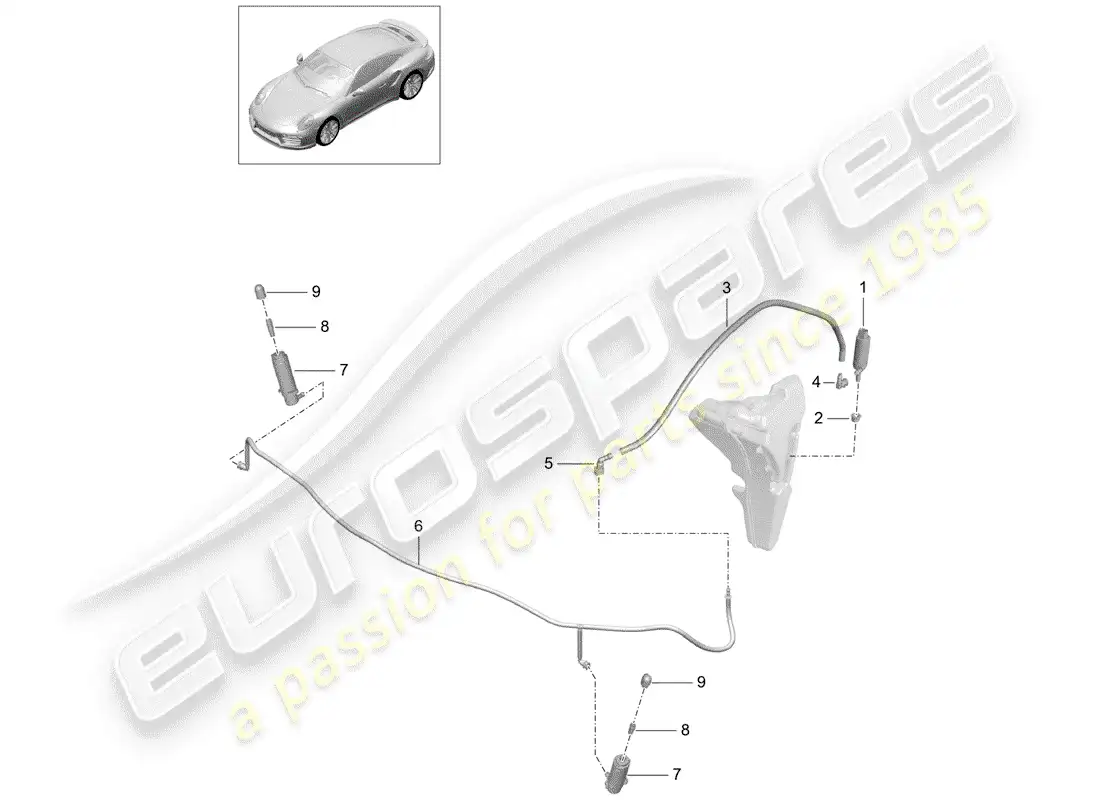 porsche 2014 (991-1 turbo) sistema arandela diagrama de piezas