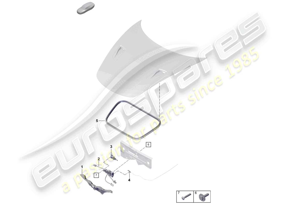 porsche 2023 (718 boxster spyder) diagrama de piezas de la cubierta frontal
