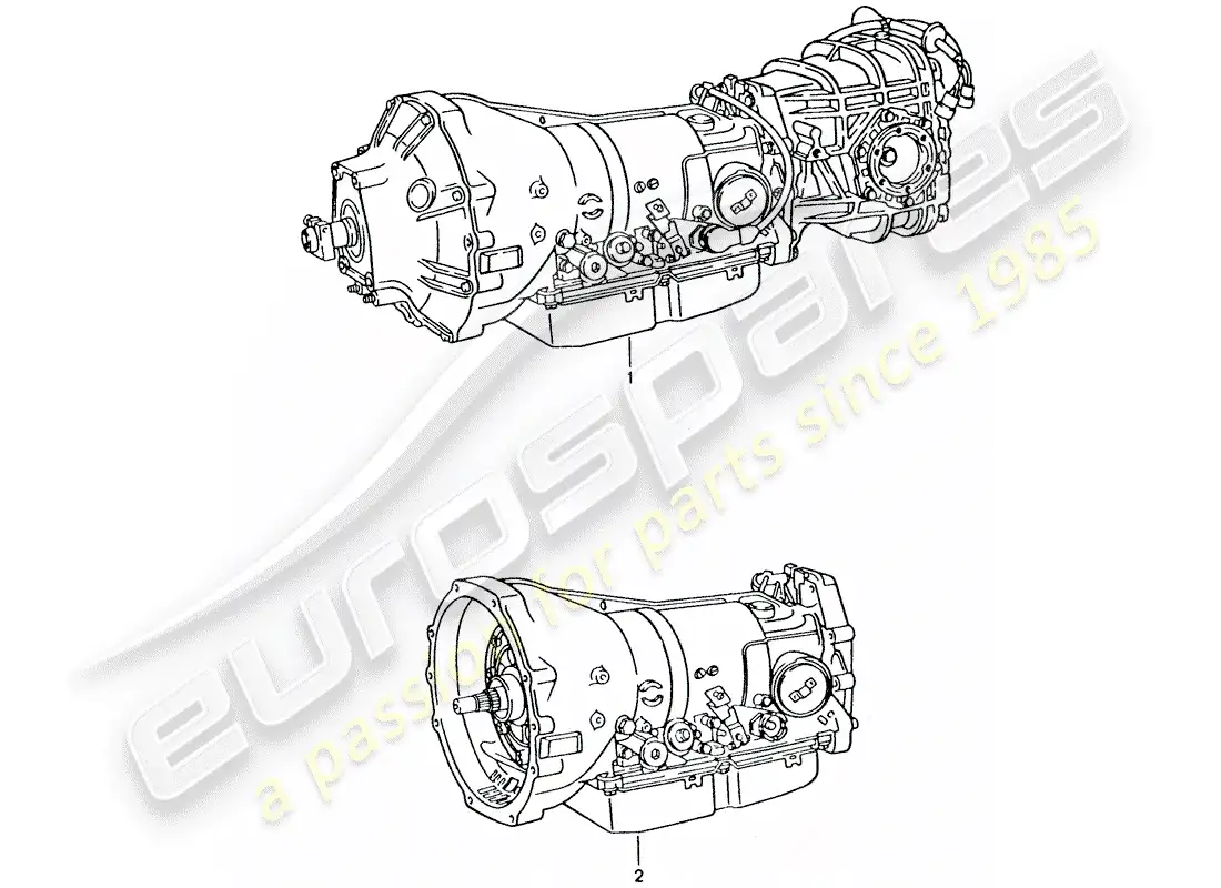 porsche 1992 (928) transmisión automática - transmisión de reemplazo diagrama de piezas
