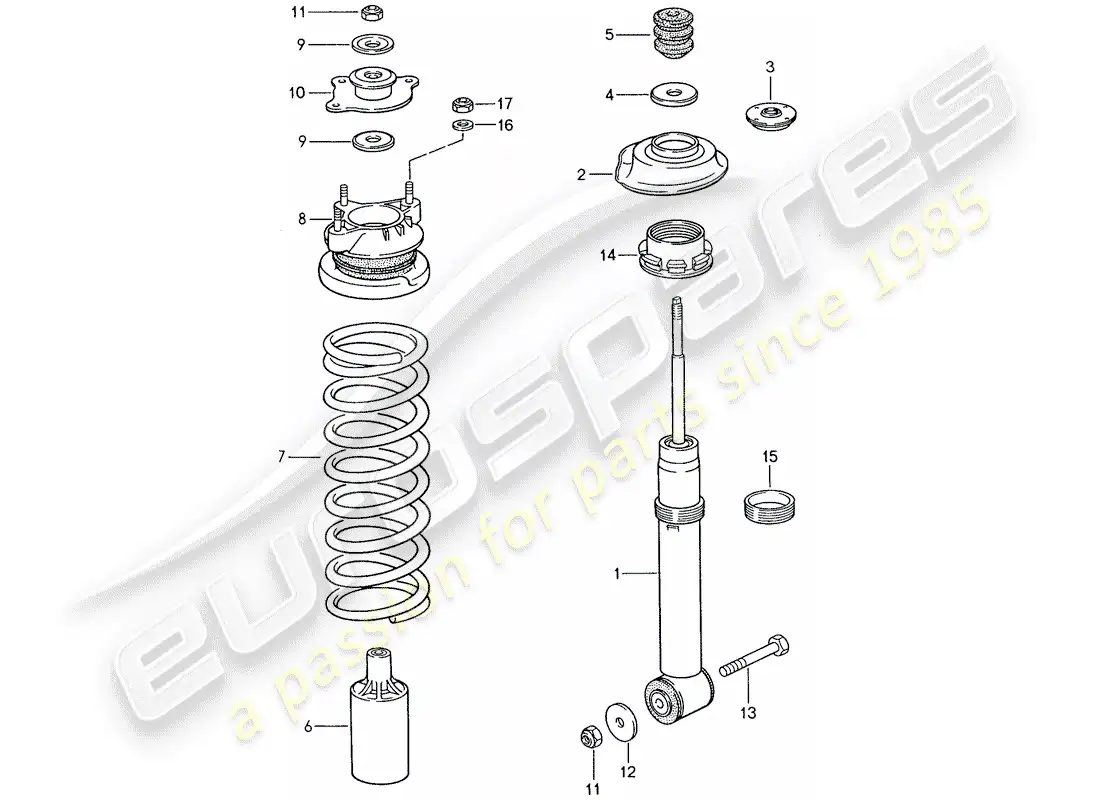 porsche 1991 (928) suspensión diagrama de piezas