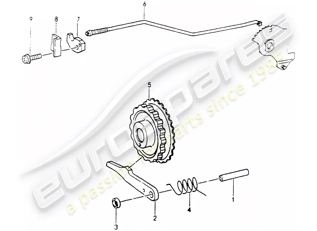 porsche 1989 (964) tiptronic - bloqueo de aparcamiento diagrama de piezas
