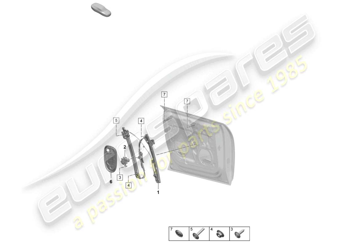 porsche 2025 (macan-e) accesorios para elevalunas delantero diagrama de piezas